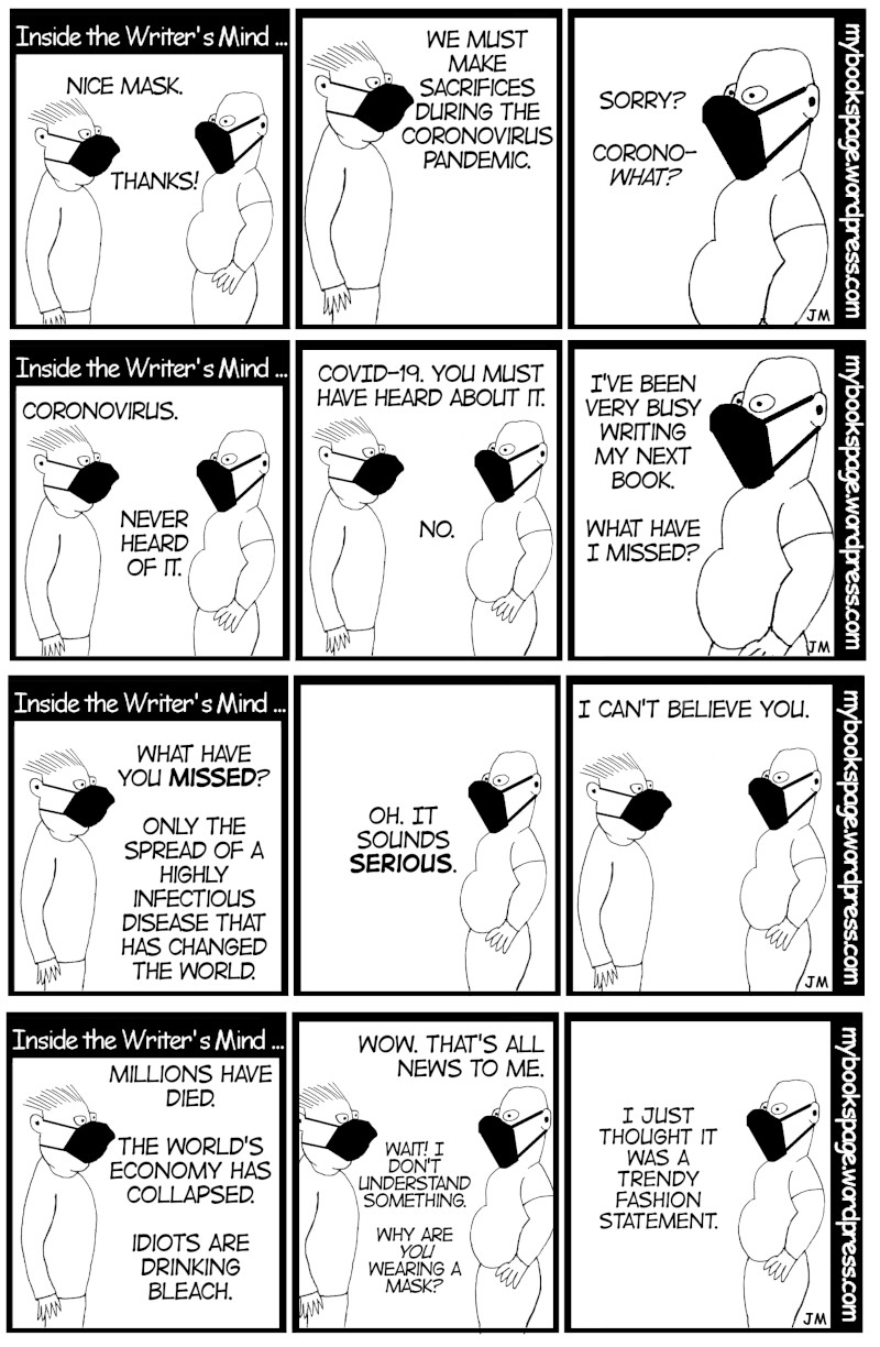 Comic strip about wearing face masks.